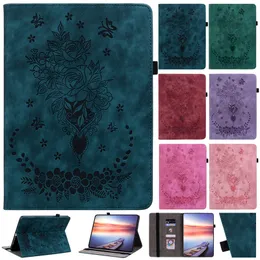 S9 Fashion Pu Leather Wallet Wallet for Samsung Galaxy Tab S9 11inch S9+ 12.4inch Retro Prestrint Butterfly Flower Card Slot Slot Slot