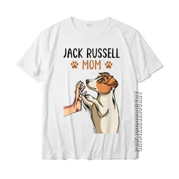 Jack Russell Terrier Anne Sevimli Köpek Anne Komik Kadınlar Tişört Baskılı Tees Pamuklu Erkek Tshirts Baskılı Özel