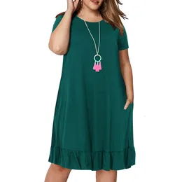 Plus size Dresses Spring Big size 9XL dress for Fat MM Woman dress Loose solid ruffles plus size women clothing 9xl dress vestidos 230715