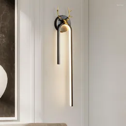 Wandleuchte Moderne Badezimmerspiegel Led Wandleuchte Nordic Wohnzimmer Nacht Luxus Wohnkultur Lichter Leuchte Echtes Kupfer Geweih