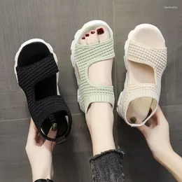 Women s Summer Breathable Sandals Mesh Fish Mouth Shoes Thick Sole Casual Beach Wl r Meh Fih Shoe Caual