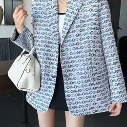 Женский дизайнерский костюм пиджак Куртка Область одежду Женщины Весна двойные буквы g