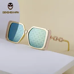 Sonnenbrille Modische EST Übergroße Frauen Designer Quadratische Große Rahmen Sonnenbrille Für Schatten Gafas De Sol