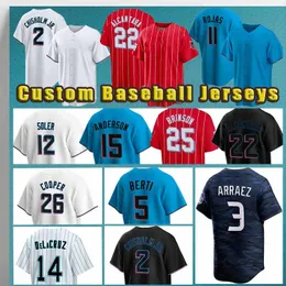 2 Jazz Chisholm Jr. 12 Jorge Soler Baseball 3 Luis Arraez Sandy Alcantara Nick Fortes Bryan de la Cruz Marlins Jose Fernandez Jersey Avisail Garcia Jezus Sanchez Berti