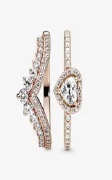 100 925 srebrne serce Rose Princess Wisla Beling Pierścień dla kobiet Pierścionki ślubne Akcesoria biżuterii