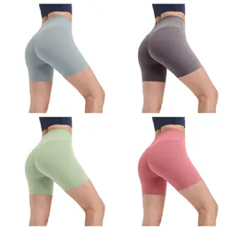 Calças de ioga nuas de cinco partes para mulheres, leggings finas, shorts de ioga de secagem rápida, calças de fitness de ciclismo lulu