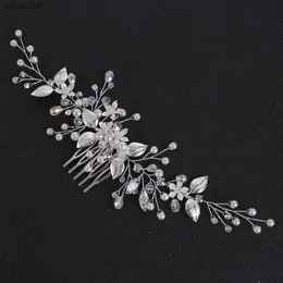 Серебряные листья винтажные волосы расчесывание свадебные головные уборы цветочные украшения для невесты