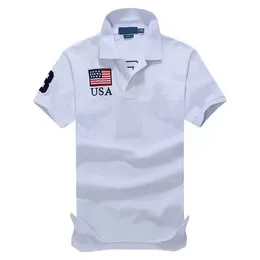 2023S Verão Casual Masculino Gola Em Pé Pólo Esportivo Camiseta Americano Francês Britânico Bordado Camiseta Manga Curta Roupa Masculina S-5XL