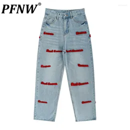 Мужские джинсы PFNW Весеннее лето модное полотенце вышитое полотенце вышитые джинсовые брюки.