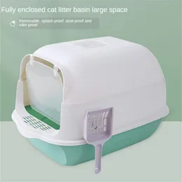 Other Cat Supplies Odor Proof Cat Litter Basin Cats Sanitary Tray Pet Litter Box Fully Enclosed Plastic Cat Toilet Pet Accessories Clean Basin 230715