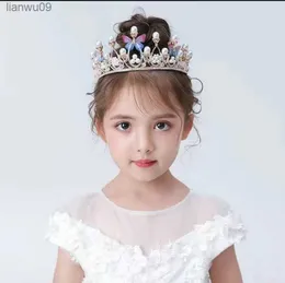 Coroa Acessórios para o cabelo Aniversário infantil Menina coroa argola Cocar para casamento Coroa L230704