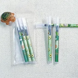 6pcs/set avocado kawaiiジェルペンかわいい韓国用品学生文房具補充ユニークペン0.5mmブラックインクスクール