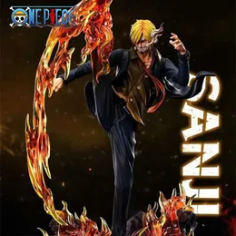 Anime Manga One Piece Series Anime Figure Flame Leg Sanji Figure di alta qualità Collezione di fan Modello statico Regali di compleanno per bambini Giocattoli L230717