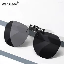 Solglasögon vintage polariserat flip -up -klipp på män förare som kör anti bländning natt synglasögon cykelfiske skyddsglasögon glasögon