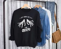 Kadın hoodies sadece sana sürüngen sweatshirt vermek istiyorum gotik kadınlar uzun kollu jumper cadılar bayramı kazakları