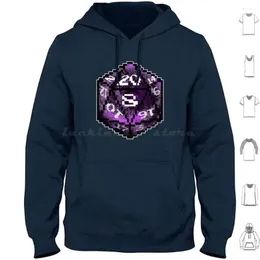 Men's Hoodies Purple D20 Hoodie Cotton Long Sleeve Rose Petal Dice D Dnd Rpg Role Playing Games Pen And Paper Tabletop