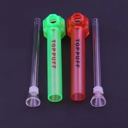 ACOOK Toppuff Top Puff per viaggio Bong in vetro per acqua per tabacco 160MM Bruciatore a nafta acrilico Bong per acqua Tubi per acqua in acrilico