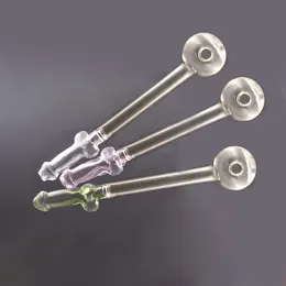 14cm Lenght El Sigara içme Su Borusu Erkek Penis Cam Yağ Brülör Nargile Pyrex Tobcco Herb Tırnaklar Bong Dab Rig Araçları için El Boruları