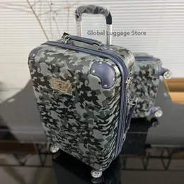 スーツケースメンズとレディースの20/24インチファッショナブルなカモフラージュ荷物旅行ケーストロリー