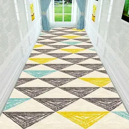 Mattor Lång hallmatta 3D Nordic Geometric Stair Carpet Home Floor Runners Rugs Hotel Entrance/Corridor/Aisle/Party/Wedding Floor Rug R230717