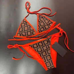 BIKINI Summer Designer Women's Bikini zestaw seksowny otwarty pasek luksusowy litera strojów kąpielowych Dwukał o podzielone na plażę stroje kąpiel