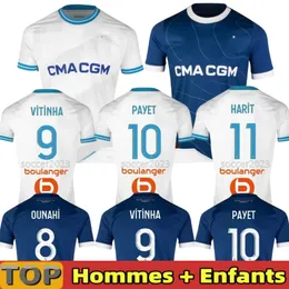 4xl 23 24 Soccer Jerseys 2023 2024 Marseilles Maillot Foot Cuisance Guendouzi Alexis Payet Clauss Football Shirts Män barn Veretout under Nuno Harit L Suarez