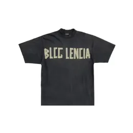 BLCG LENCIA Sommer T-Shirts High Street Hip-Hop Stil 100% Baumwolle Qualität Männer und Frauen Drop Sleeve Lose T-shirts Oversize Tops 23157