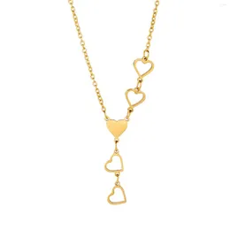 Клавки из нержавеющей стали Light Luxury Elegant Deligant Heart Penden Charm Chain Corean Fashion Women Jewelry Gift