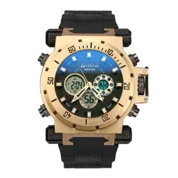 Stryve 5atm Waterproof S8015 Herr Diving Watches Sport Brand Luxury LED Digital S White Wristwatch Relogio Masculinomale W203N