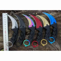 Qualidade superior C7145 CSGO Counter Strike Karambit Knife 3Cr13Mov Steel Blade ABS Handle Claw Knives com bainha Caça ao ar livre Survival Fighting Camping Tools