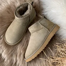 Designer stövlar kvinnor läder stövlar fläta bekväma australien stövlar mocka fårskinn kort mini bow khaki svart vit rosa marin utomhus sneakers