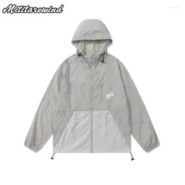 Mäns jackor Summer Sunscreen Coats UV Risistant Baggy Casual Quick Dying Thin Hoodies Cycling Outdoor High Street Sports