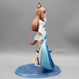 Anime figurki urocze kota dziewczyna figurka 23 cm, figura akcji PVC, posąg  w stylu Kawaii, wisiorek kolekcjonerski, modelka modelu biurka