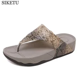 Slippers Bohemia Serpentine Leopard Beach Sandals Wedge Platform Thongs Slippers Flip Flops Suummer Shose for Women Girls C788 L230717