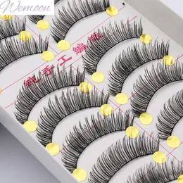 False Eyelashes Red Taiwan 10 Pairs Cotton Thread Soft Stalk Natural Thick Stage Performance Upper Fake Eye Lash Extension 230617