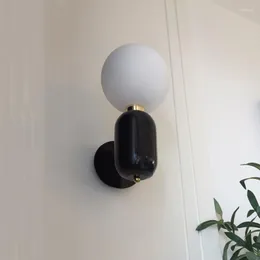 Vägglampa sängen korridor gång ljus glas globe sovrum studie spegel front