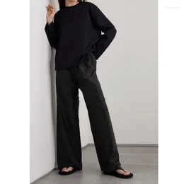 Pantalones de mujer 2023 Principios de primavera Algodón de doble capa Popelín Clásico Básico Casual Aire Transparente Mujer