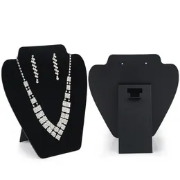 Smyckeslådor Black Vevet Necklace Pendant Display Earrings Storage Board Stand Arrangör Holder Case Rack 230717