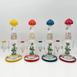 Champignons colorés Nouveau design populaire Perc Glass Bong Rig Bong en verre Bong en gros pour adulte