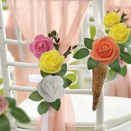 Decorative Flowers 100Pcs Unique Artificial Flower Foam Simulation Rose Head Exquisite 3.5cm Little DIY Garland Bouquet