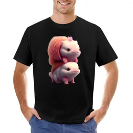 Herren-Poloshirts Pikamee, süßer und bezaubernder Cartoon, flauschiger Axolotl, Fantasie, traumhafter Surrealismus, super süß. T-Shirt