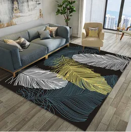 Dywany nowoczesne minimalistyczne geometryczne piórki dywan dywan europejski domowy stolik kawowy sofa dywan łazienka bez poślizgu R230717