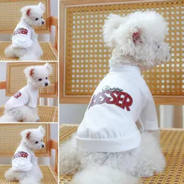 Dog Apparel Pet T-Shirt Letter Printing Summer Cotton Dwułoniowy miękki wygodny wygoda stylowy dla małych psów