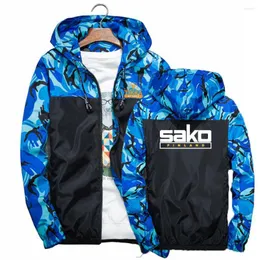 Men's Hoodies Tikka By Sako Finland Firearms Logo 2023 Men's Long Sleeve Splicing Camouflage Windbreaker Jackets Zip Coat Clothing