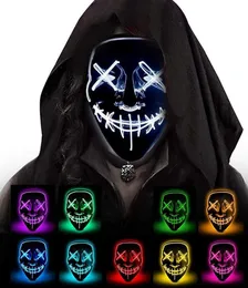 10 stil EL Draht Maske Schädel Geist Gesichtsmasken Flash Glowing Halloween Cosplay Led Maske Party Maskerade Masken Grimasse Horror masken G1391324