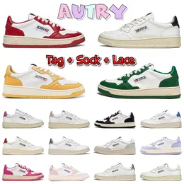 Designer Shoes Autries Medalist Sneakers Panda High Green Panda Low Autry Medalist USA hommes femmes Casual Blanc Or Noir Jaune Marche Outdoor Trainers taille 43