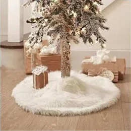 Christmas Decorations Snowy White Tree Skirt Plush Faux Fur Xmas Carpet Decor Ornament Year Navidad Noel Home