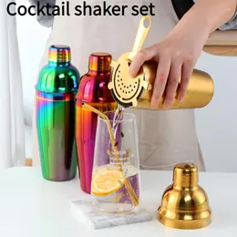 Bar Products Edelstahl-Shaker-Cocktail-Set mit Messbecher und Eisfilter-Bomben-Handwerkzeug