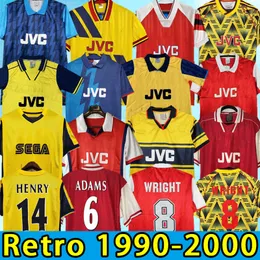 Gunner Vintage Mens Retro Soccer Jerseys V. Persie Vieira Merson Adams Football Shirt Uniforms Henry Bergkamp Men Classic Design 95 96 97 98 90 91 92 93 94 99 00 1998