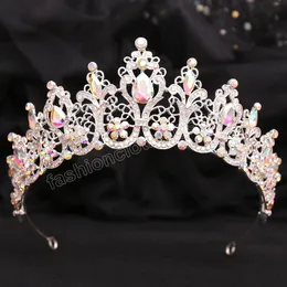 6 цветов Элегантные роскошные свадебные абюстальные кристал -корона Тиара для женщин для женщин свадебные вечеринки аксессуары для волос аксессуары